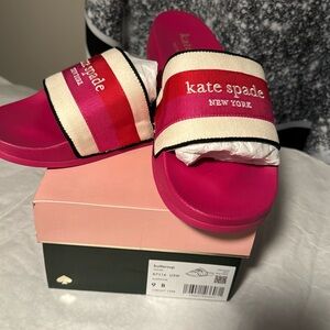Size 9 Buttercup Canvas Kate Spade Slide